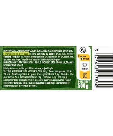 Organic Cereal Whole Grain Rye Bread with Organic Oat Flakes and Flax Seeds - High in Fiber - Ideal for Breakfast - Buy Online on GoSupps.com