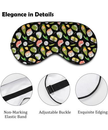 Kawaii Sushi Sleep Mask for Women - Adjustable Eye Shades with Elastic Strap for Comfortable Sleep - Buy Online on GoSupps.com