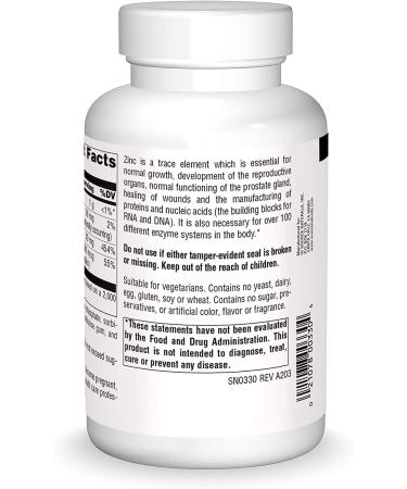Source Naturals Zinc 50mg - 250 Tablets | Immune Support & Antioxidant - Buy Online on GoSupps.com