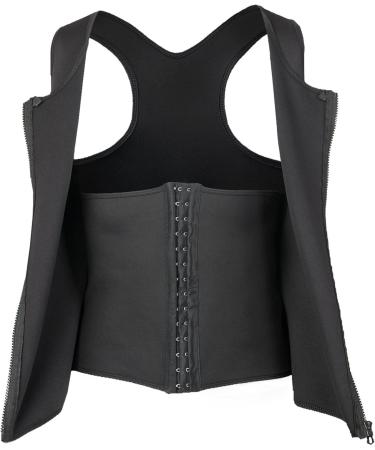 Soluo Men's Compression Corset Vest Slimming Body Shaper 3 Rows Clasp Bust Corset Tank Top Waist Trainer Undershirts Black Medium - Buy Online on GoSupps.com
