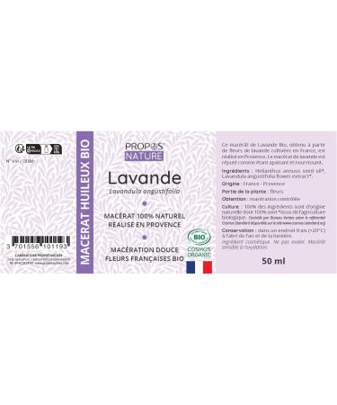 Organic Lavender Macerate - Lavandula angustifolia - Made in France - Soothing - 50 ml - Propos'Nature - Buy Online on GoSupps.com