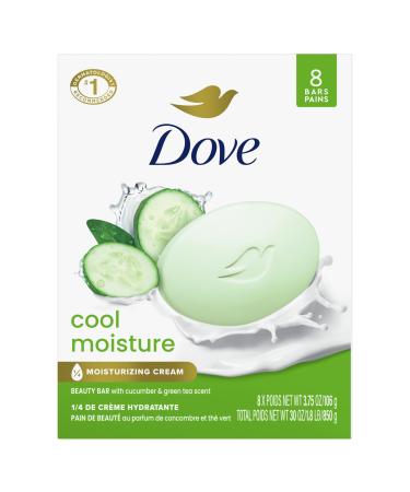 Dove Skin Care Beauty Bar For Softer Skin Cucumber And Green Tea More Moisturizing Than Bar Soap 3.75 oz 8 Bars