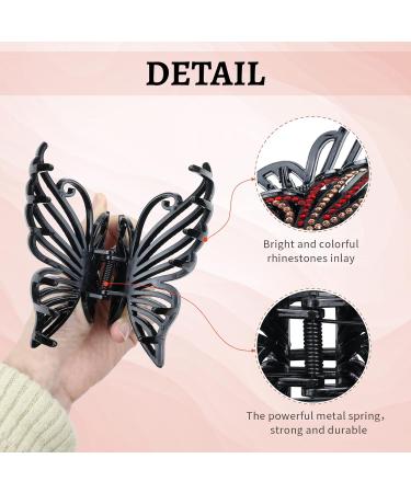 inSowni Korean Glitter Rhinestone Hair Clips Set - Moon Leaf Butterfly Barrettes for Thick Long Hair - 4 Pack - Buy Online on GoSupps.com