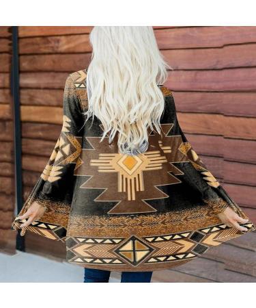 Apfopard Women Aztec Print Long Sleeve Cardigan - X-Large, Brown - Buy Online on GoSupps.com