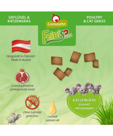 Granatapet Feinisnack Poultry & Cat Grass - Healthy Cat Treats Without Cereals & Sugar 50g - Digestible Snacks for Playful Cats - Buy Online on GoSupps.com