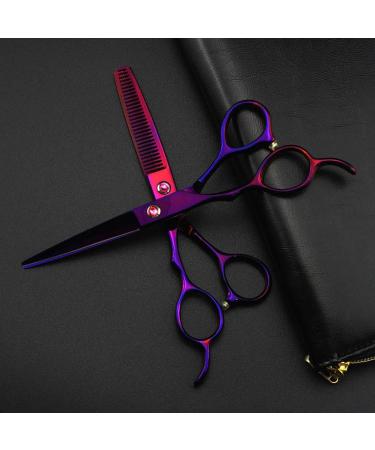Left Handed Professional Japan 6 Inch Pruple Hair Scissors Haircut Thinning Barber Cutting Shears Hairdresser Scissors Purple 6 inch 2024