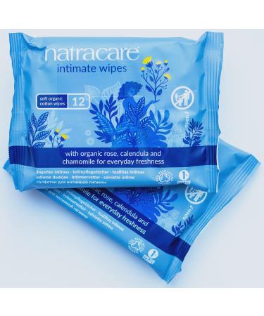 Natracare Organic Cotton Intimate Wipes - 12 Count | Gentle & Biodegradable - Buy Online on GoSupps.com