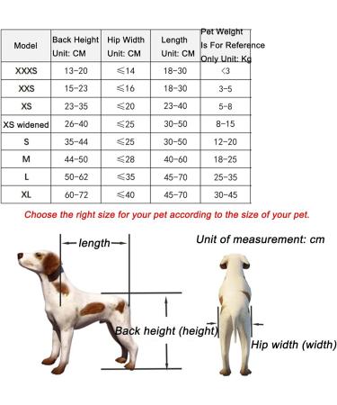 Adjustable Dog Wheelchair Foldable Dog Wheelchair for Back Legs for Back Legs Disability Paralysis Injury Hindlimb Weakness Pet Easy Assemble & Light Weight (Size : XXS) - Buy Online on GoSupps.com
