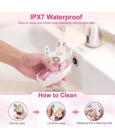 Electric Lady Shaver for Women - Painless Razor Bikini Trimmer - Waterproof Hair Remover for Legs, Face, Underarms & Body - USB Cable & Cleaning Brush Included - Buy Online on GoSupps.com