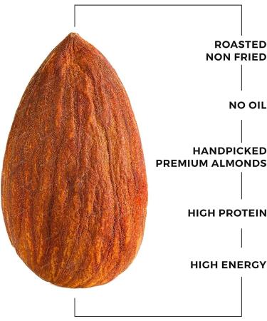 THE EDIBLES Roasted California Almonds 250 gm | Lightly Salted Crunchy Dry Roasted Zero Oil Non Fried_Packing May Vary - Buy Online on GoSupps.com