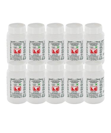 L.G Compounded Asafoetida Powder Hing Powder Enhancer Ground Spice Asafoetida Spice for Cooking with Unique smell & Flavour Indian Origin 100gram Pack Of 10