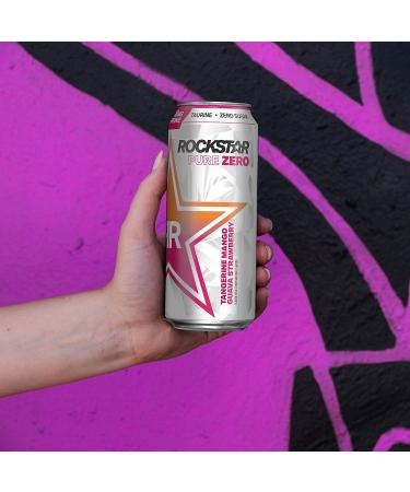 Rockstar Pure Zero Energy Drink  Tangerine Mango Guava Strawberryh  0 Sugar  with Caffeine and Taurine  16oz Cans (12 Pack) (Packaging May Vary) - Buy Online on GoSupps.com