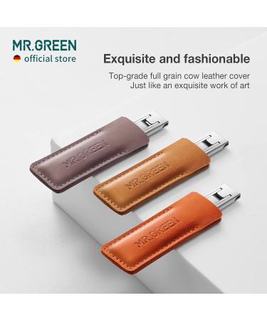 MR.GREEN Ultra Thin Nail Clippers Advanced Precision Technology Nail Cutters with Cow Leather Cover Superior Texture Manicure Tools (Light Brown) - Buy Online on GoSupps.com