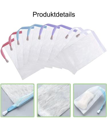 Catelves 8-Pack Nylon Soap Bags | Ideal for Solid Shampoo & Facial Cleaning | Colorful Soap Network Bags for Body Peeling - White Pink Purple Blue - Buy Online on GoSupps.com