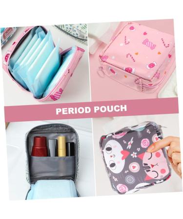 SECFOU 4pcs Sanitary Napkin Storage Bag Travel Kit - Women's Travel Organizer for Menstrual Pads - Decorative Period Pouch - Buy Online on GoSupps.com