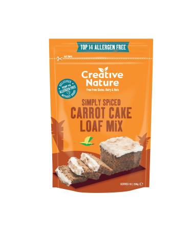 Creative Nature Gluten Free Cake Mix | Carrot Cake | Vegan & Free From Baking Mix | Gluten Free Nut Free Dairy Free & 100% Allergen Free | 268g Carrot Cake Mix - Buy Online on GoSupps.com