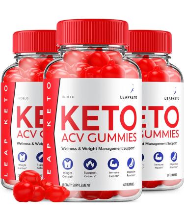 (3 Pack) Leap Keto ACV Gummies - Advanced Formula Leap Keto Plus Weight Management ACV Gummies Apple Cider Vinegar Keto Leap ACV Gummies Dietary Supplement Reviews Men Women (180 Gummies)