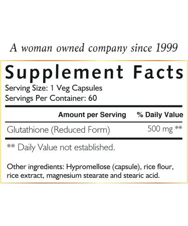 Coco March Molecular Glutathione - Potent Vegan Skin Antioxidant 500mg 60 Veg Caps - Gluten Free Soy Free Dairy Free GMO Free - Buy Online on GoSupps.com