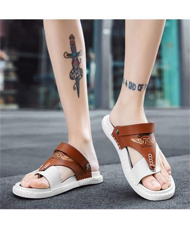 Men's Clip Toe Bunion Corrector Sandals - Brown, Size 6.5 | Non-Slip, Toe Separating, Comfortable Beach Walking Shoes for Bunion Pain Relief - Buy Online on GoSupps.com