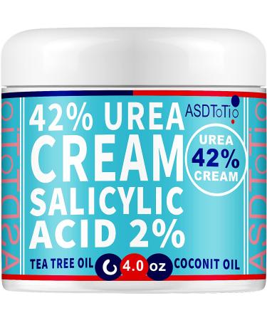 ASDToTio Urea Cream 42% - Premium Urea Foot Cream - With 2% Salicylic Acid, Tea Tree Oil, Shea Butter, Aloe Vera - For Feet, Hands, Heels, Elbows, Knees and More - 4 oz