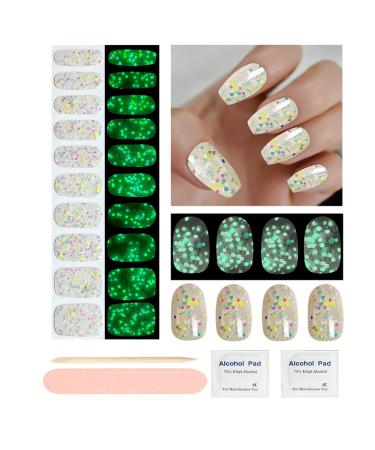 TrueShei nail foils |Shining glitter UV gel nail film |20PCs nail film self -adhesive |Gel Nail Stickers Gellack Wraps for Nagel Luminous Glitter