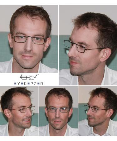 Eyekepper 5-Pack Stainless Steel Half-Eye Reading Glasses in Gunmetal (+1.5) - Stylish & Durable Readers for Enhanced Vision - Buy Online on GoSupps.com