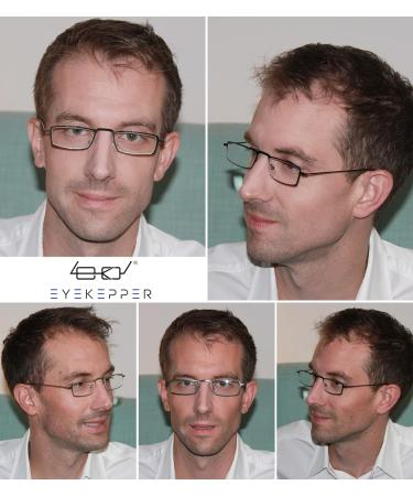 Eyekepper 5 Pieces Half-Eye Reading Glasses - +4.00 Black Stainless Steel Frames for Optimal Vision - Buy Online on GoSupps.com