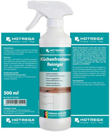 Buy HOTREGA Kitchen Front Cleaner Matt 500ml | Streak-Free Degreaser for a Sparkling Clean Kitchen | Fast International Shipping - Buy Online on GoSupps.com