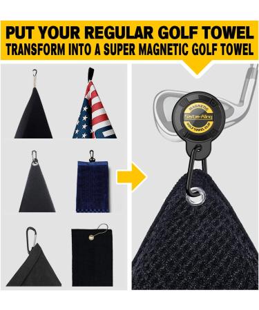 SisterAling Magnetic Clip for Golf Towel - Industrial Strength Design for Easy Attachment to Golf Carts or Clubs - Black (2 Pack) - Buy Online on GoSupps.com