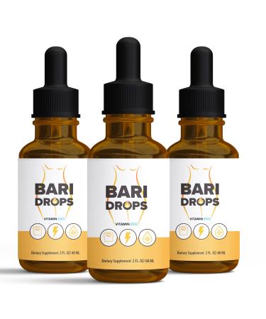(3 Pack) Bari Drops GLP-1 Bari Liquid Drops Supplement BariDrops Liquids Extract Formula Bari Liquid Drops Review Premium Lion All Natural Formula Green Bottle 3 Bottles 3 Month Supply (6 Oz)