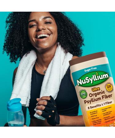 Organic Psyllium Fiber Powder - Sugar Free, Keto-Friendly, Non-GMO | Digestive & Heart Health Support | Natural Orange Flavor - 42 Servings - Buy Online on GoSupps.com