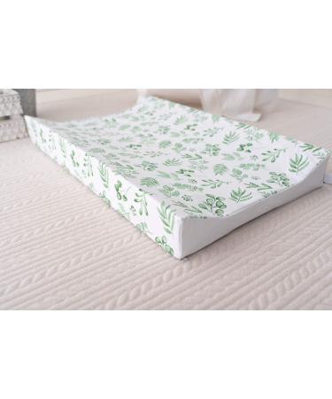 The Gilded Bird Wedge Baby Changing Mat w/Raised Sides Change Pad 69cm x 44cm Extra Thick Wipeable (Lovely Leaves Green) - Buy Online on GoSupps.com