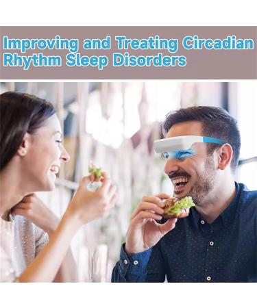 Light Therapy Glasses Wearable UV-Free Blue White LED Light Therapy Happy Lamp Goggles Natural Relief for Good Sleep Boost Energy and Jet Lag - Buy Online on GoSupps.com