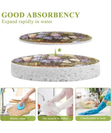 3-Pack Cleaning Kitchen Sponges Oval Beautiful Bouquet Kitchen Cellulose Dishwashing Wood Pulp Cotton - Buy Online on GoSupps.com