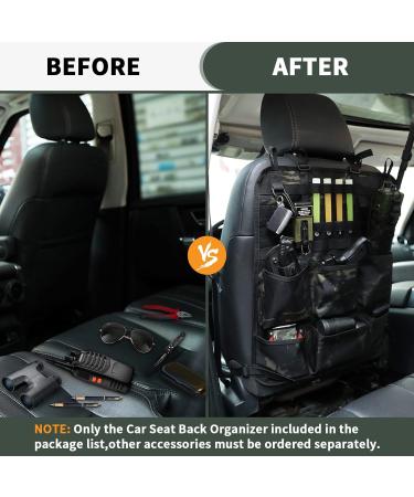 HUNTVP Tactical Molle Car Seat Back Organizer with 6 Storage Pouches, Universal Vehicle Panel Organizer Storage Bag - Black-Camo - Buy Online on GoSupps.com