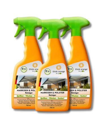 Bio upholstered cleaner (3x750ml) |Upholstered furniture car seats & awnings |powerful cleaning & strong |Carpet cleaner |Removes residues & smells |odorless |Think Orange Be Green 3x 750ml