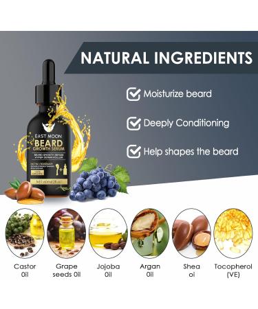 60ml Huile barbe homme Huile Pousse Barbe avec Rouleau Barbe Kit de soins de barbe pour hommes Soin Barbe Homme pour le soin quotidien de la barbe de enti re Cadeau Homme - Buy Online on GoSupps.com