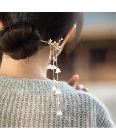 Fleymu Metal Hair Clips 1 Piece Silver Butterfly Tassel Hair Clips 1 Piece Suzuran Flower Vintage Tassel Hair Clips Delicate Women's Hair Clips Fashion Non-Slip Metal Hair Clips Hair Accessories - Buy Online on GoSupps.com