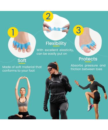Welnove Toe Separators for Women & Men | Bunion Corrector & Hammertoe Straighteners | 5 Pairs of Toe Spacers for Yoga Practice - Buy Online on GoSupps.com