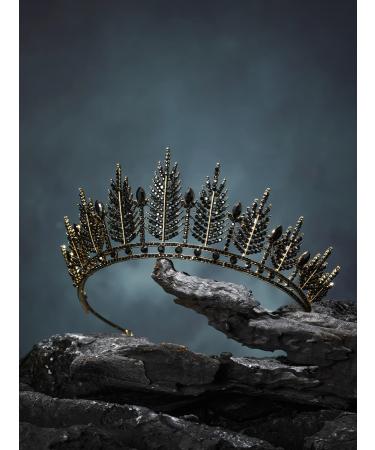 SWEETV Gothic Black Tiara for Women - Costume Headpiece for Wedding, Birthday, Halloween Cosplay - Buy Online on GoSupps.com