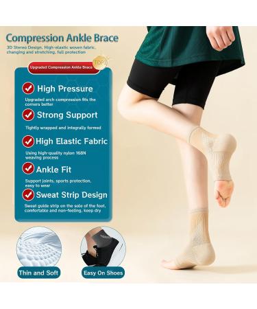 3 Pairs Neuropathy Socks for Pain Relief | Toeless Compression Socks for Neuropathy & Plantar Fasciitis | Soothe Ankle Pain | Available in Skin Color (L - Buy Online on GoSupps.com