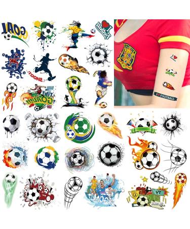 100pcs Temporary Soccer Tattoos | Waterproof Body Art Stickers for Fans & Events | Party Favors & Prizes for Boys, Girls, Men, Women - Buy Online on GoSupps.com