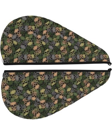 Buy Camouflage Skulls Hair Towel Wrap | Quick-Dry Hair Drying Turban - International Shipping Available - Buy Online on GoSupps.com