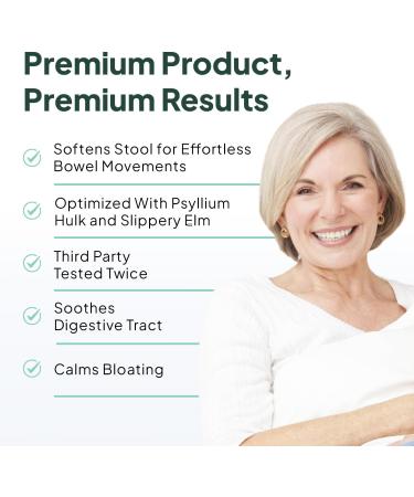 Better Fiber Daily Supplement - Soften Stool & Promote Effortless Bowel Movements - Psyllium Husk & Slippery Elm - 90 Capsules - International Shipping Available - Buy Online on GoSupps.com