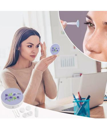 Watercolor Morning Glory Contact Lens Case - Portable Travel Box with Mirror for Perfect Eye Care - Buy Online on GoSupps.com