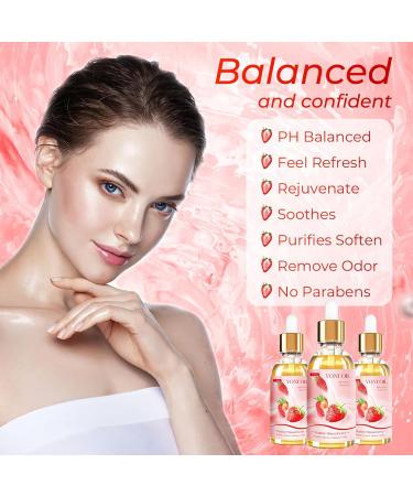 Buy BASSI 3PCS Organic Yoni Oil - Moisturizer & Deodorant for Women | pH Balance Eliminates Odor Soothes Ingrown Hair - Strawberry Peach Apple Essential Oil - 1 fl oz Each - Buy Online on GoSupps.com