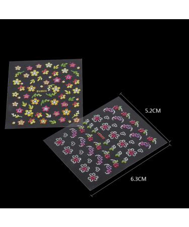 Brrnoo Nail Sticker 50 Sheets Multicolor Stylish 3D Nail Art Sticker Flower Design Adhesive Decal Decoration - Buy Online on GoSupps.com