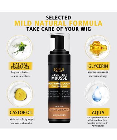 Lace Tint Melting Hair Mousse 6.8 fl oz - Natural Finishing Color for Women's Lace Wigs, Toupees, and Hairpieces - Buy Online on GoSupps.com
