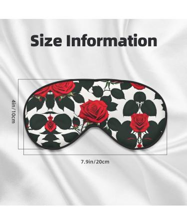 SSIMOO Rustic Red Rose Print Double-Sided Eye Mask | Soft Light Blocking Sleep Aid | Perfect for Travel & Home - Buy Online on GoSupps.com