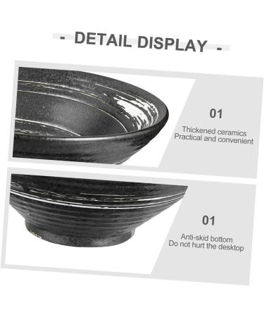 Zerodeko Ramen Bowl Porcelain Japanese Bowl Soy Sauce Ramen Ceramic Serving Soup Ramen-tic Soup Bowl Udon Noodle Bowl Black Flatware Salad Noodles Ceramic Tableware Food Ceramics Spaghetti 20X8CM As Shown - Buy Online on GoSupps.com